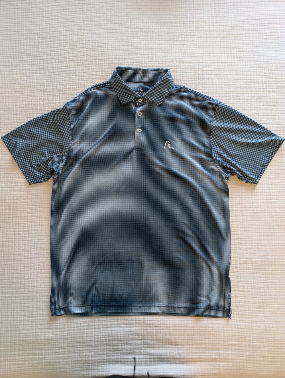 Blue Green Houndstooth Rhoback Polo (L)